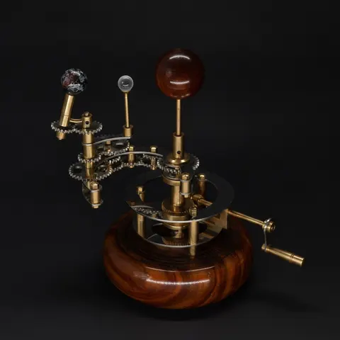 Brass Solar System Orrery, Shelf Display view 1