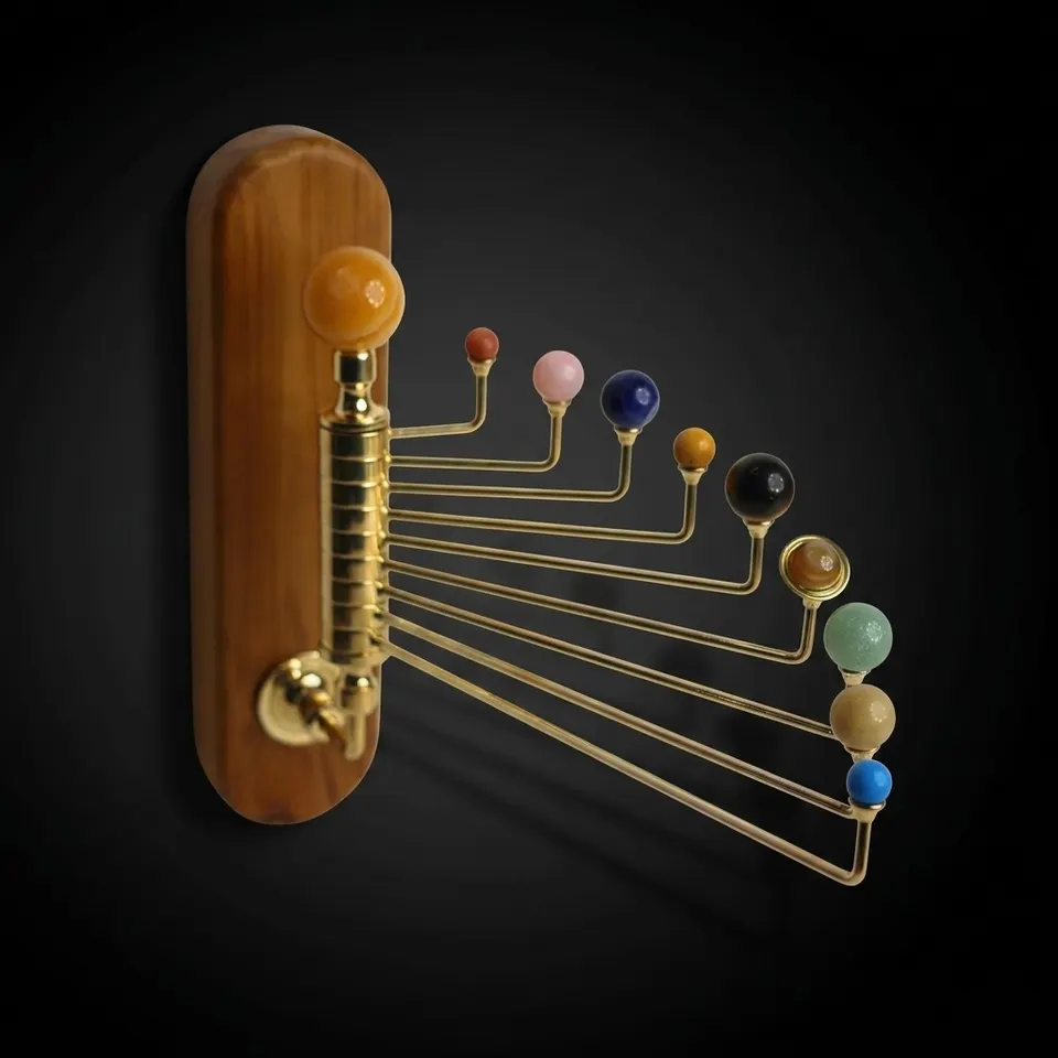 Wall Mount Solar System, with Semi-Precious Stones
