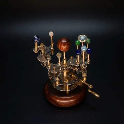 Brass Solar System Orrery, Desk Display view 1