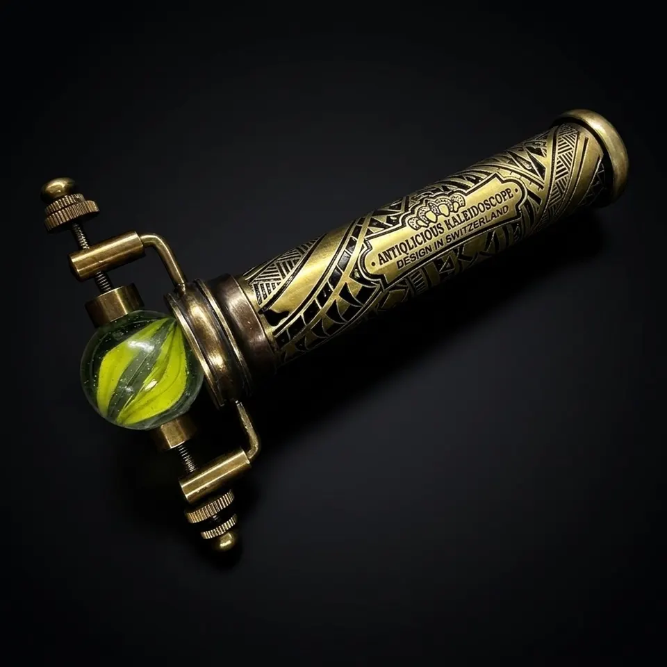 Brass Kaleidoscope with Twisting Glass Ball Eyepiece
