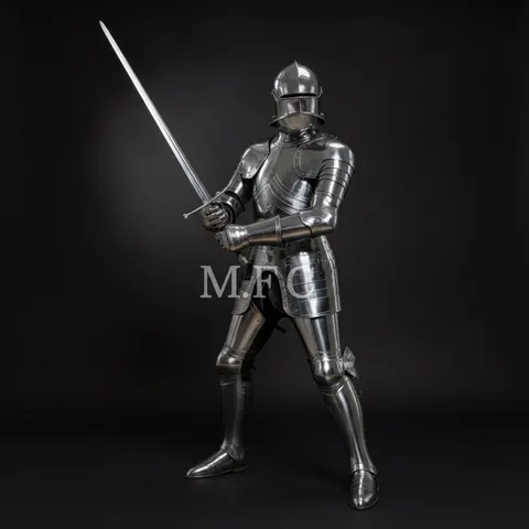 Medieval Knight Full Suit Steel Armor with Wearable Gothic LARP view 1