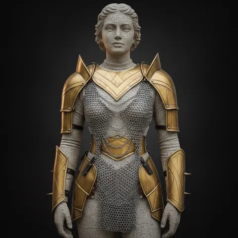 Medieval Female Knight Armor with Chainmail for LARP and Ren Faire Costume view 1