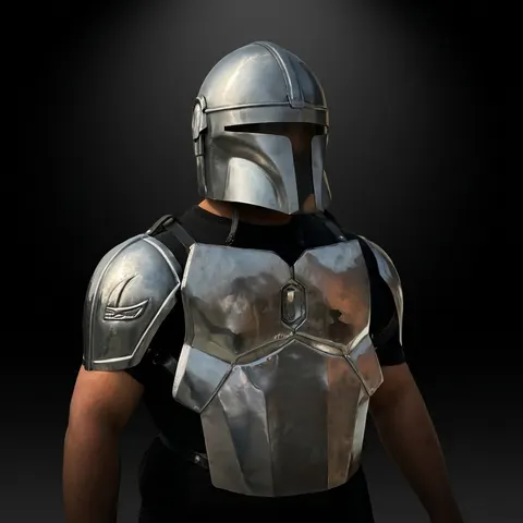 Mandalorian Elite Black Steel Sci-Fi Warrior Armor Set view 1
