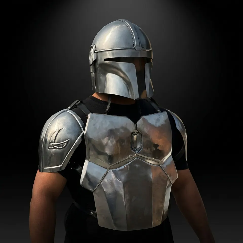 Mandalorian Elite Black Steel Sci-Fi Warrior Armor Set