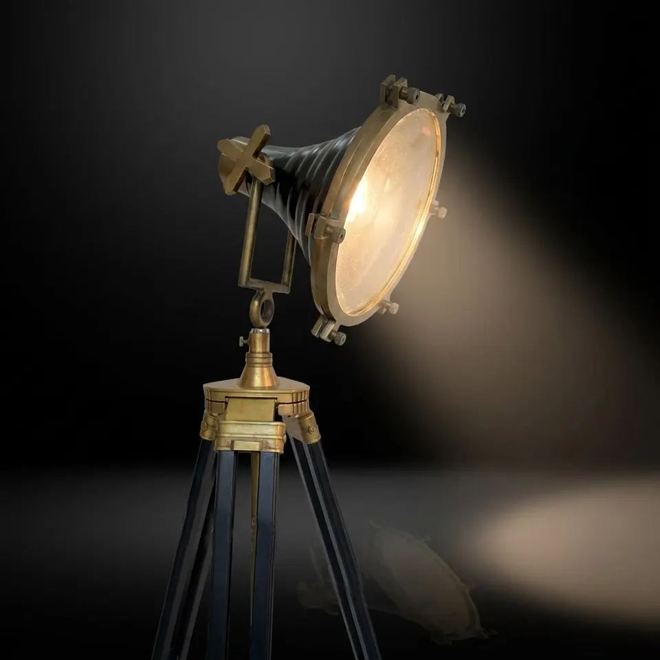 Distinctive Spotlight on Wooden Tripod