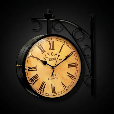 Double-Sided Railway Wall Clock London 1747 view 1