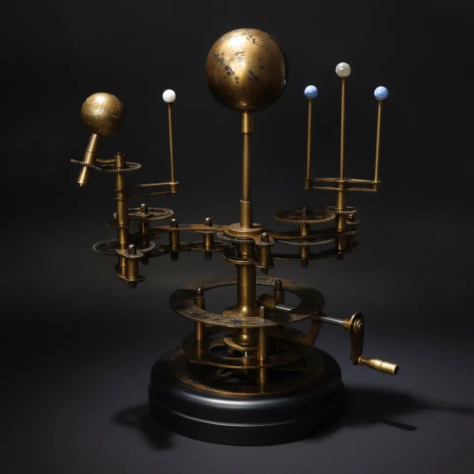 Brass Orrery with Semi-Precious Stone Planets, Museum
