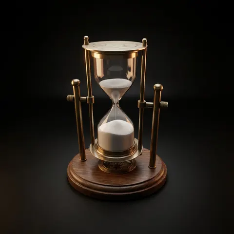Brass Tabletop Hourglass with Working Compass, 5-Minute view 1