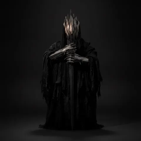 Ringwraith Cosplay Outfit with Witch-king of Angmar Dark Armor view 1
