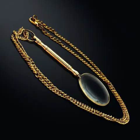 Brass Monocle Pendant Magnifier 1" with Steampunk Styling view 1