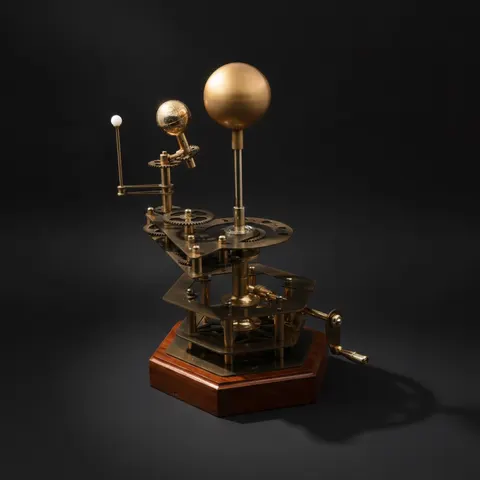 Functional Brass Solar System Orrery, Museum view 1