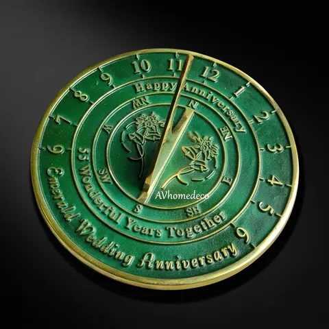 Anniversary Engraved Brass Garden Sundial view 1