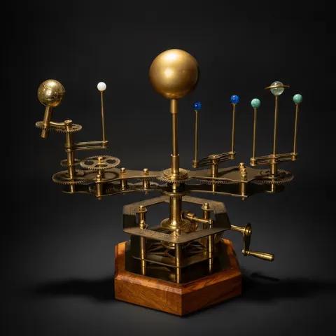 Brass Sun-Earth-Moon Tellurion, Museum Model view 1