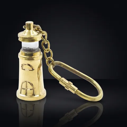 Brass Lighthouse Keyring view 1