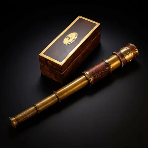Brass Spyglass Telescope 17" with Wooden Carry Case view 1