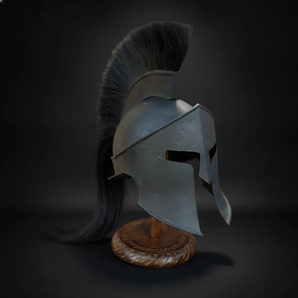 Black Spartan King Leonidas Helmet with Display Stand