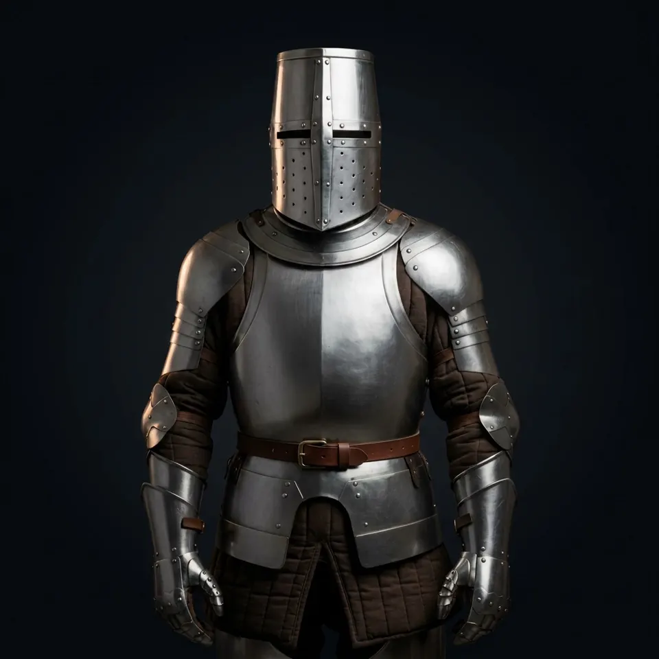 Handmade Steel Knight Armor with Wearable Crusader LARP Battle