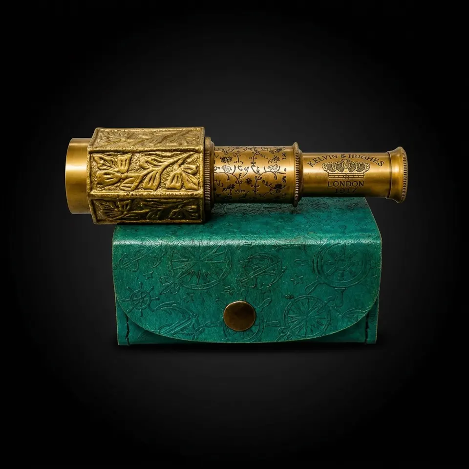 Brass Spyglass Telescope 6" with Leather Case