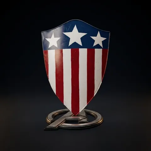 Steel Captain America Shield with First Avenger, Steve Rogers, 24 Inch view 1