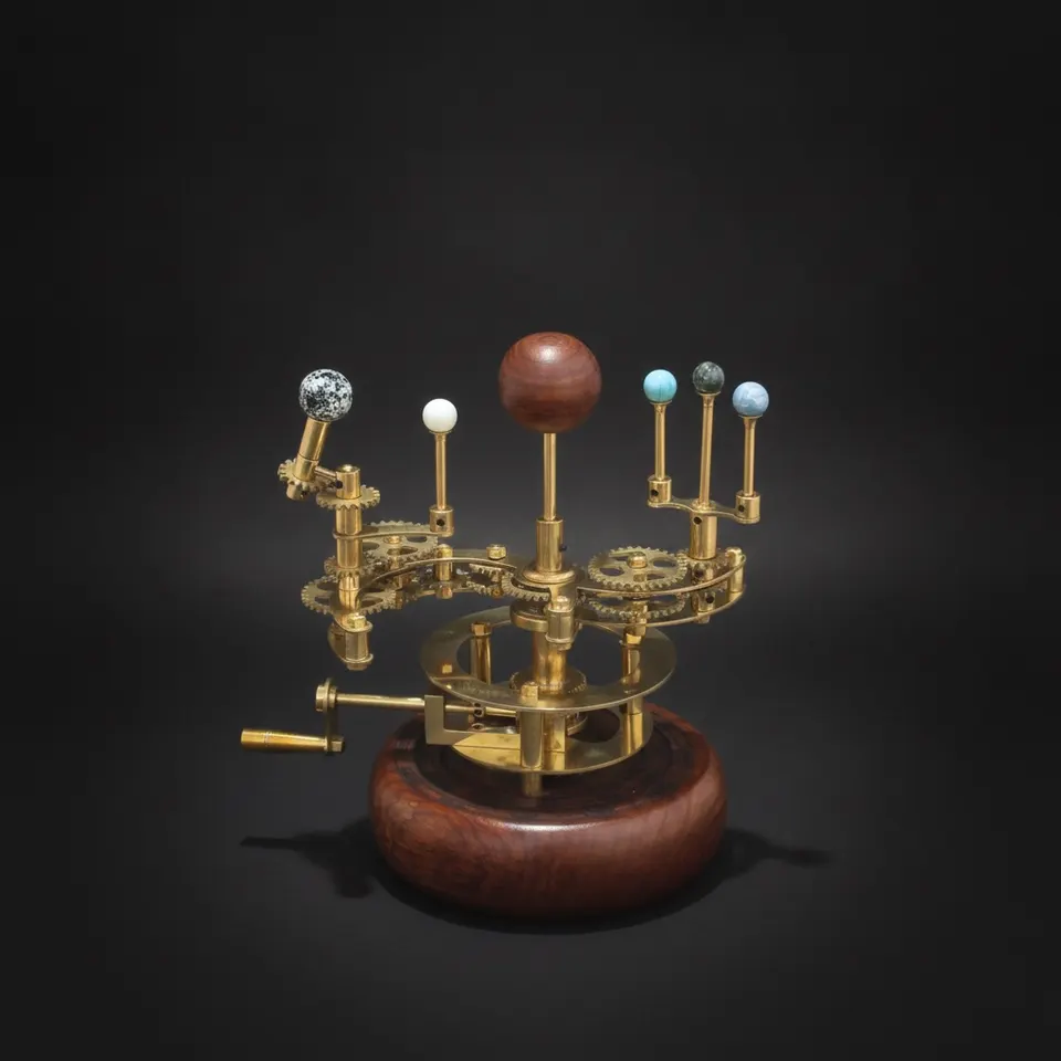 Brass Solar System Orrery, Shelf Display