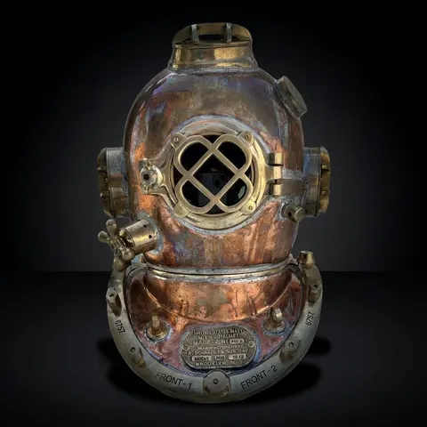 Copper Brass Diving Helmet with Antique Copper Patina Finish view 1