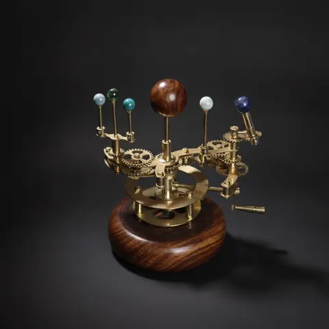 Brass Solar System Orrery, Shelf Display view 1