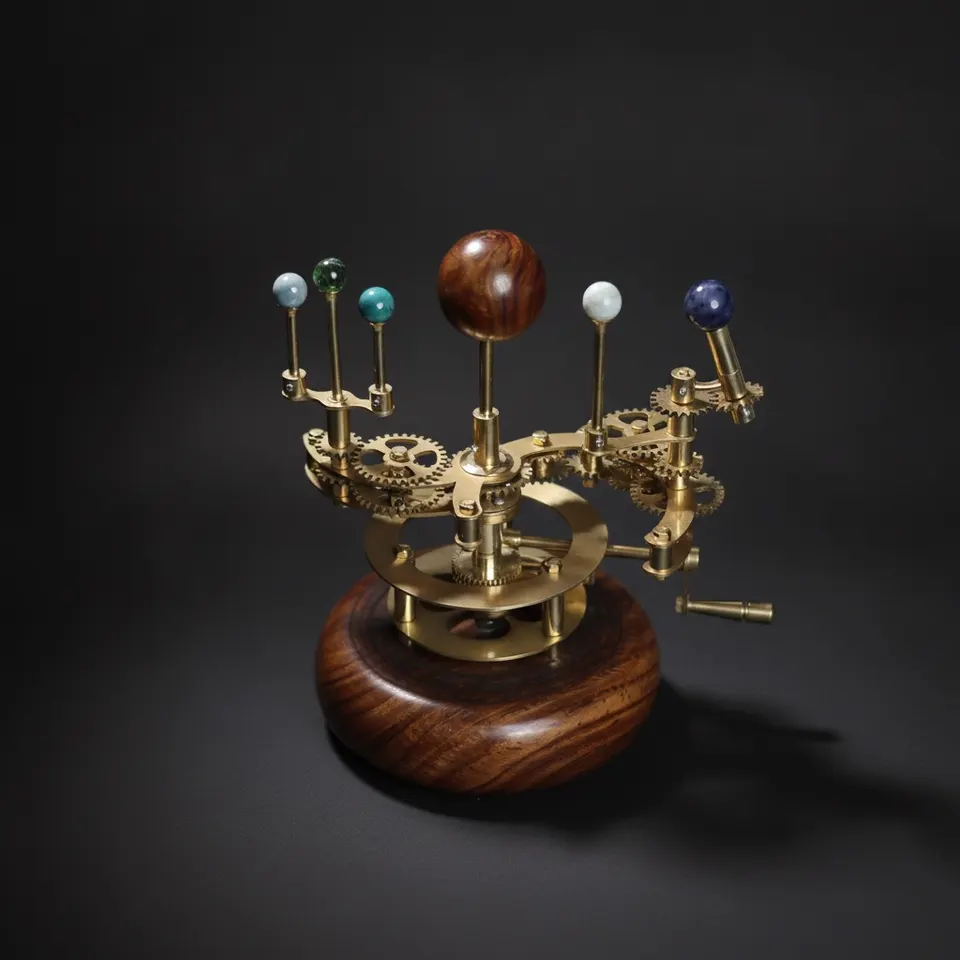 Brass Solar System Orrery, Shelf Display