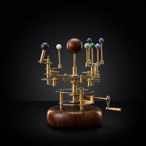 Brass Solar System Orrery, Shelf Display view 1