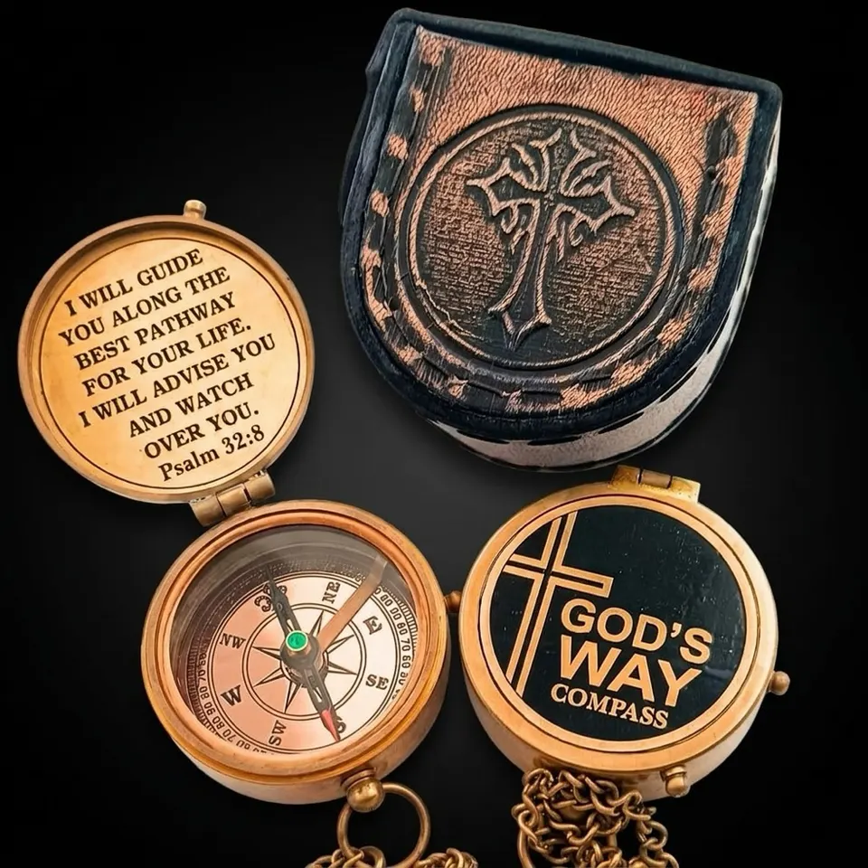God's Way Compass, Leather Case