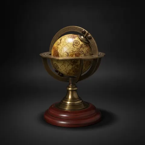 Brass Armillary Globe on MDF Base view 1