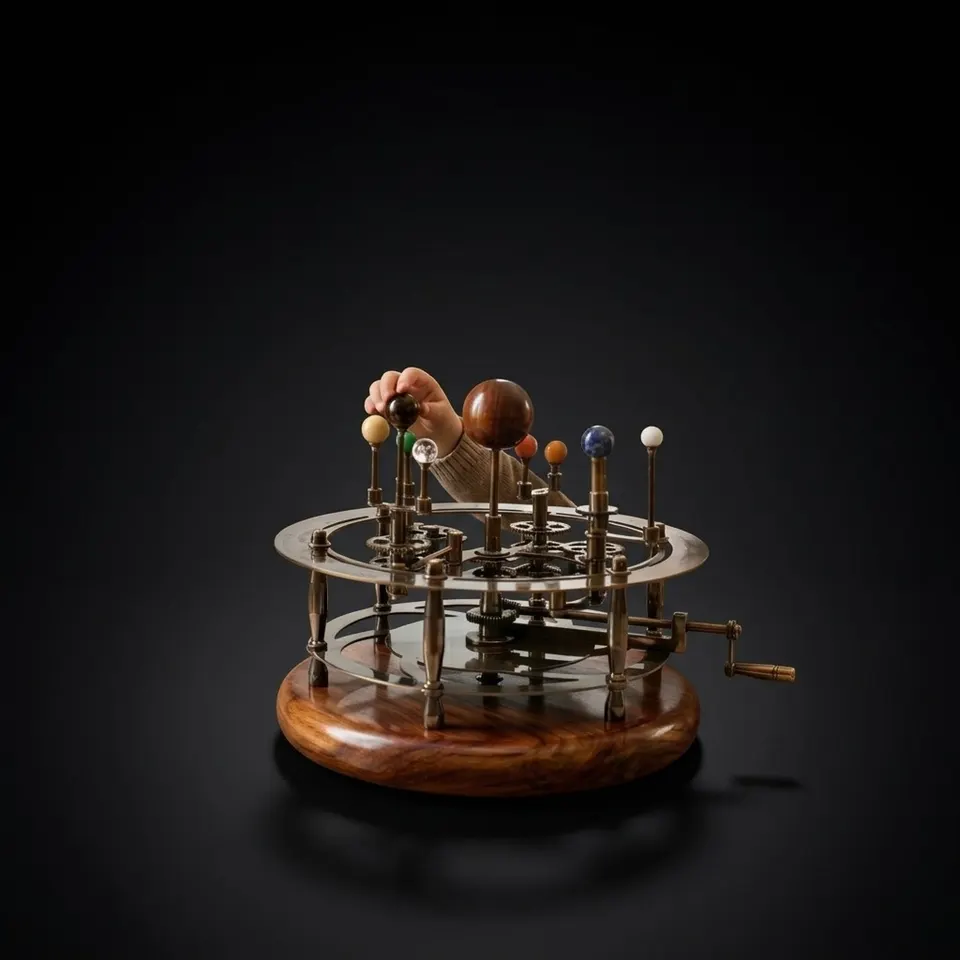 Antique-Style Brass Solar System Orrery, Museum