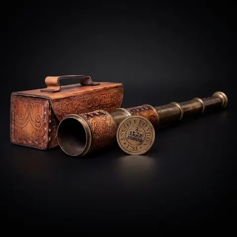 Brass Spyglass Telescope 18" with Leather Case view 1