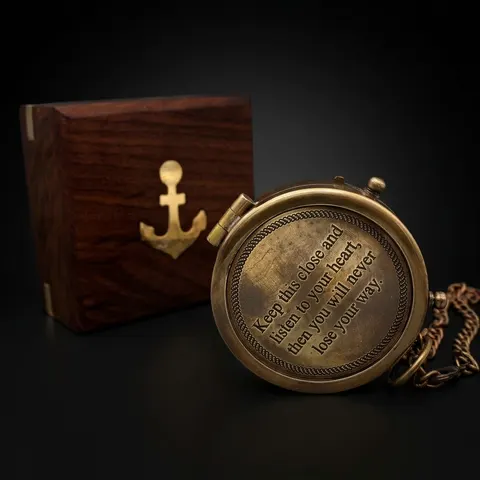 Follow Your Heart Compass, Wooden Box view 1