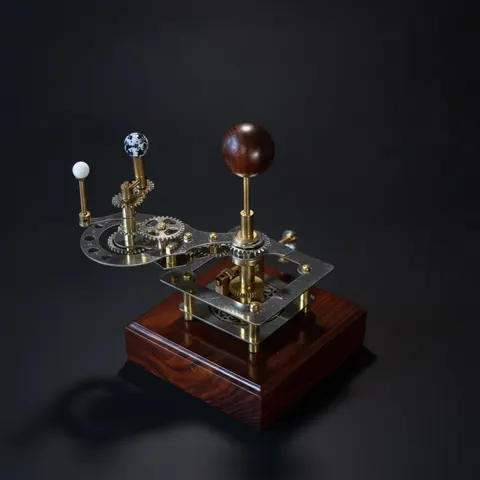 Brass Solar System Orrery, Shelf Display view 1
