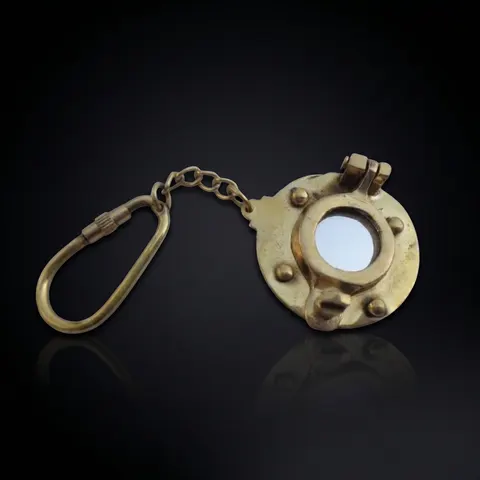Nautical Brass Porthole Keychain view 1