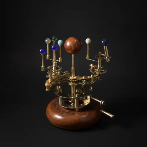 Brass Solar System Orrery, Shelf Display view 1