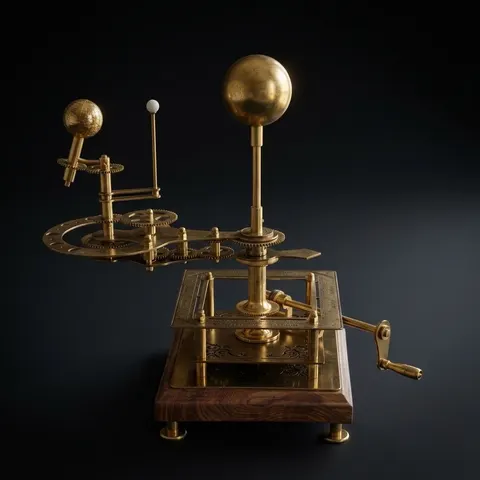 Black & Gold Brass Solar System Orrery, Museum view 1