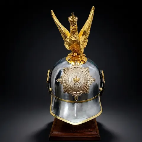 Imperial German Pickelhaube Helmet — Prussian Eagle Crest view 1
