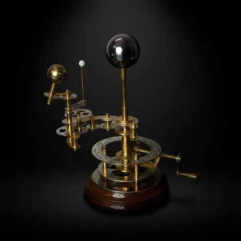 Antique-Style Brass Solar System Orrery, Museum view 1