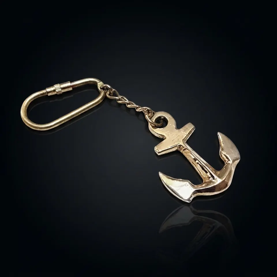Brass Anchor Keyring