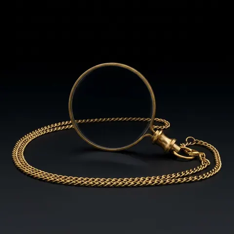 Polished Brass Pendant Magnifier 1.75" with 15" Chain view 1