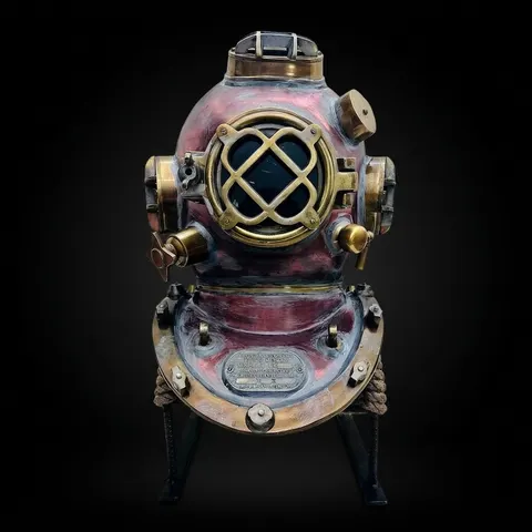 Anchor Engineering Copper Diving Helmet with Metal Stand view 1