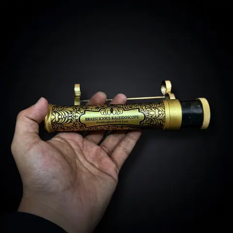 Vintage Brass Kaleidoscope with Display Stand view 1