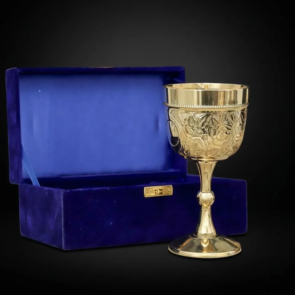Brass Chalice Goblet with Personalised Engraving