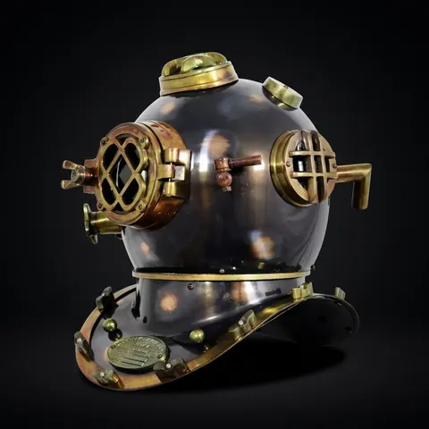 Mark V Scuba Diving Helmet with Unique Antique Finish view 1