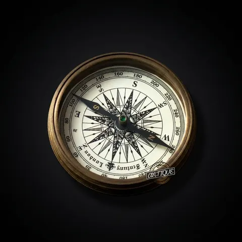 Robert Frost Quote Compass, Antique Finish view 1