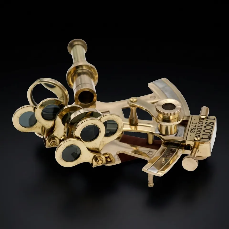 Polished Brass Pocket Sextant without Case