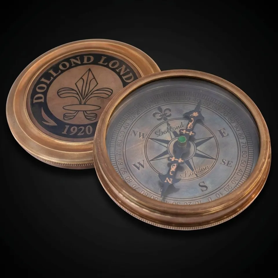 Dollond London Replica Compass, Antique Finish