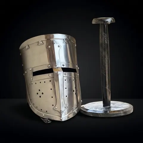 Templar Crusader Knight Helmet — Wearable Steel view 1