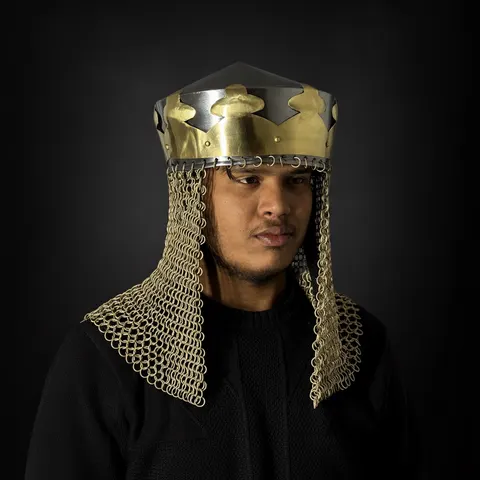 King Arthur Helmet — Medieval Chainmail view 1